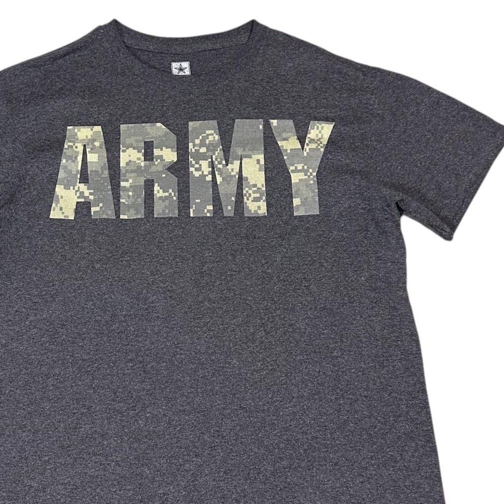 U.S. Army Graphic Tee Mens Medium Grey Camo Print Military T-Shirt
